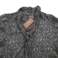 VERO MODA Women's Top S Grey 100% Polyester Long Sleeve Basic