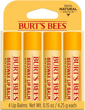 Beeswax Lip Balm Pack by for Unisex - 4 X 0.15 Oz Lip Balm
