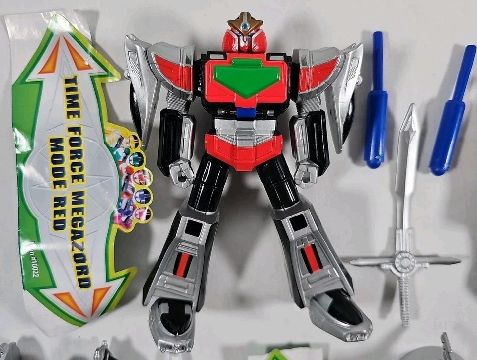 2000 TIME FORCE Power Rangers COMPLETE Megazord 5" Figure Lot red Blue Shadow ++ - Image 2 of 4