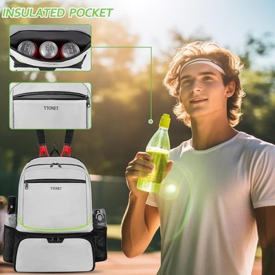 Tennis Backpack 2 Rackets Insulated Pocket Ventilated Shoe Compartment Water Amazon.com : Ytonet Tennis Bag Tennis Backpack for Women Men  main image 4