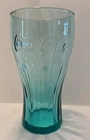 Vintage Light Agua Blue Coca Cola Coke Drinking Glass 6 Inches Tall 16 OZ