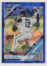 2019 Panini Donruss Optic Blue Cracked Ice Prizm 6/7 Jose Urena #114 3l1