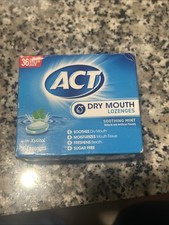 ACT Dry Mouth Lozenges With Xylitol, Soothing Mint Flavor, One Pack of 36 Count.