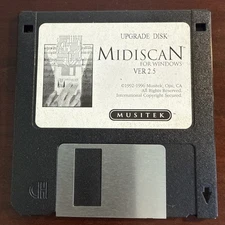 Vintage MIDISCAN for Windows v2.5 Upgrade Disk - Rare