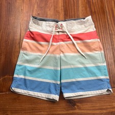 Art Class Swim Trunks Youth Boys Size 12 Blue Green Red Orange Striped