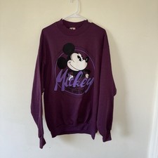 Vintage 80’s Mickey Mouse Graphic Sweatshirt Size L/XL Made In USA Purple