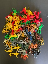 128 Pcs. Vintage Plastic Toy Military- Cowboys- Horses- Indians- Wild West
