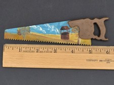 Vintage Hand Painted Miniature Hand Saw, 6"