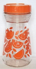 Vintage ORANGE JUICE GLASS JAR 24oz Flip Cap Screw Lid