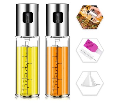 2set Stainless Olive Oil Sprayers Cooking Mister Spray Pump Fine Bottle Kitchen