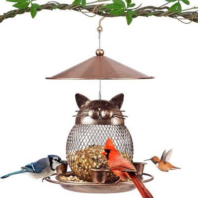 Bird Feeder for Outdoor, Squirrel Proof Metal Wild Bird Feeder Decoration for...