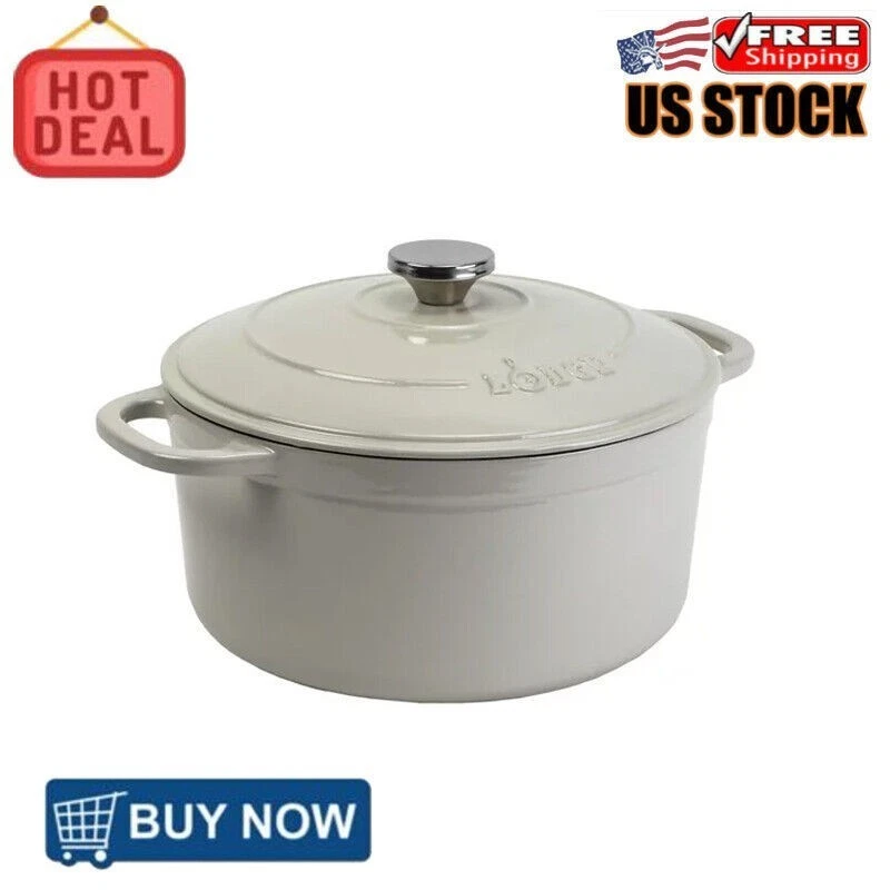 Cast Iron 5.5 Quart Enameled Dutch Oven Kitchen Cooking Cookware Oven Safe New