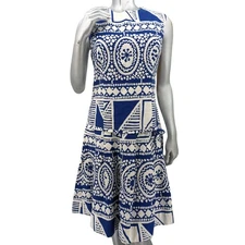 Vintage 1970's Mod Dropped Waist Pleated Hawaiian Midi Dress by MALIA Honolulu