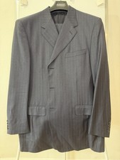 VTG Canali Surreys Suit Men's 58L W40 Navy Pinstripe Wool 2 Piece Italy Pant 120