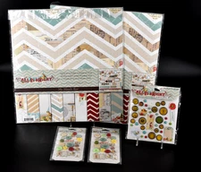 ALL IS BRIGHT My Mind's Eye Christmas 12x12 Paper Stickers Brads, & Buttons NEW