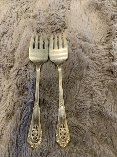 2 Salad forks sterling wallace rose point gram weight for 2 is 71.9