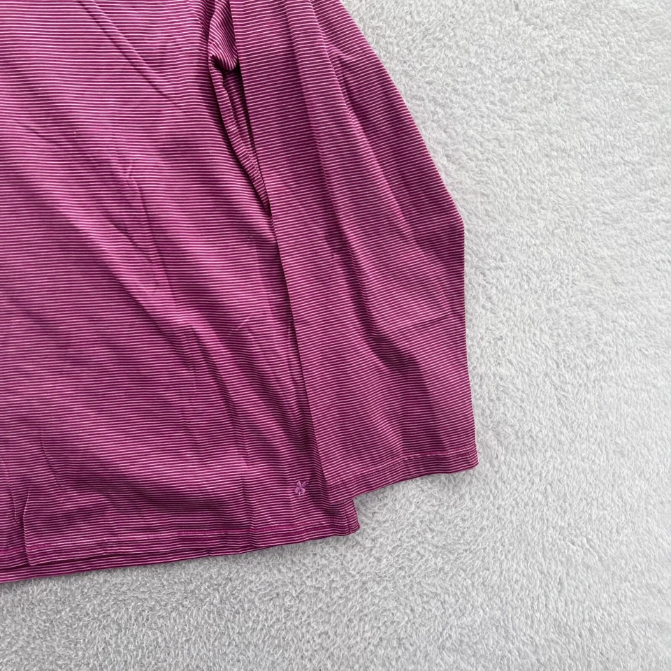 Nueva Camisa Polo Bobby Jones Para Mujer XL Púrpura Rayas Cuello Golf Manga Larga Foto 3 de 4