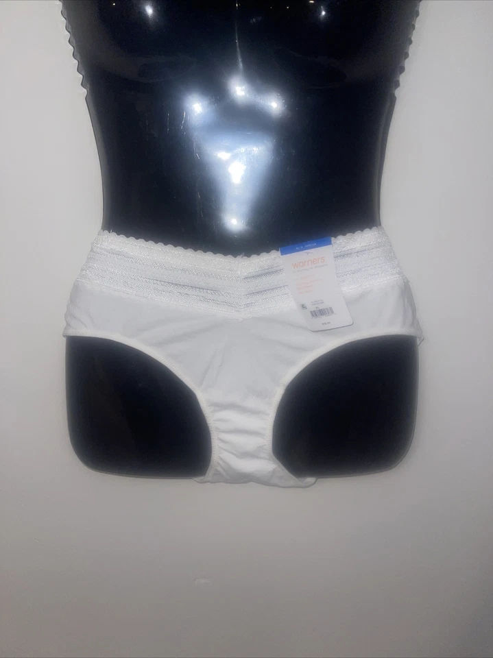 Warner's белый кружева хлопок бикини трусики нижнее белье Sissy размер Xlarge - Изображение 2 из 3