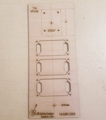 Guitar Body Pickup Route Template Humbucker 3ply