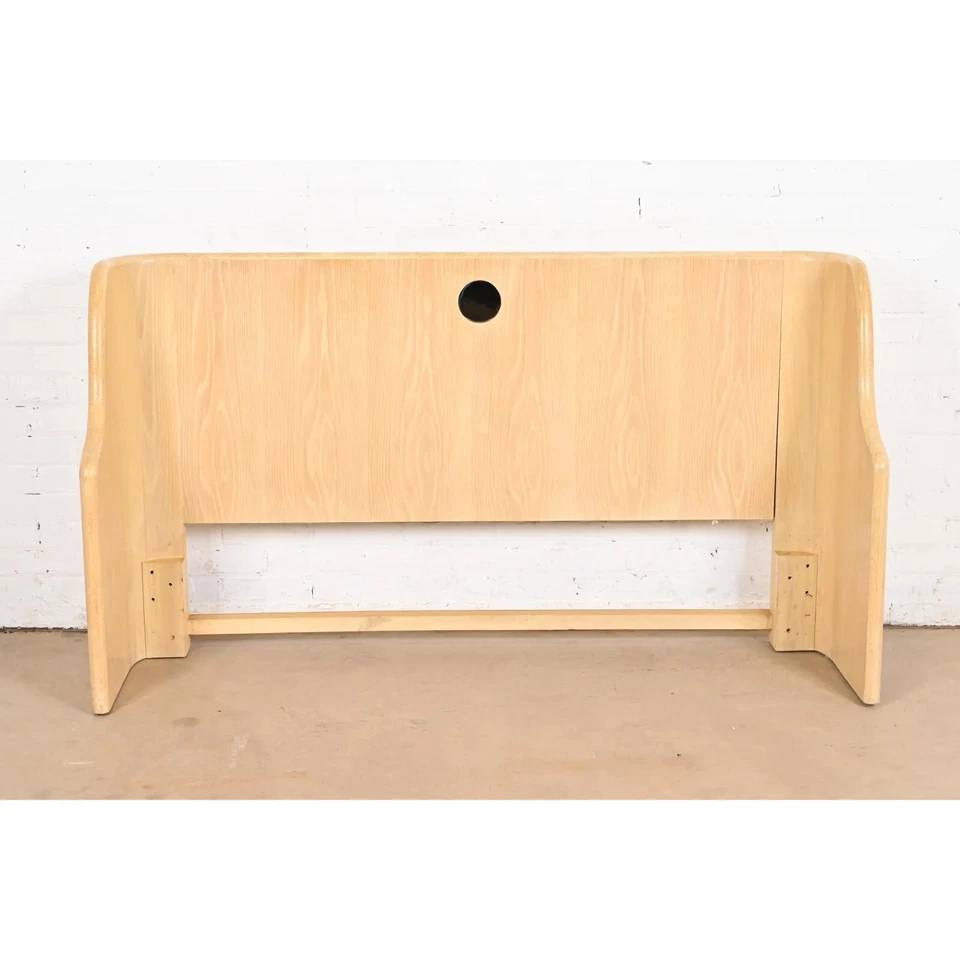 Cabecero Jay Spectre para muebles Century moderno Art Deco roble blanco y cromo Foto 2 de 4