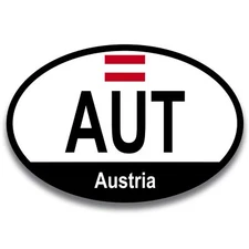 Austria Austrian Euro Oval Magnet Decal, 4x6 Inches, Automotive Magnet
