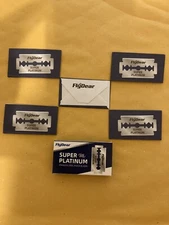 5 Double Edge Razor Blades, FlyDear Super Platinum Stainless Steel