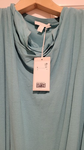 VESTIDO COS MIDI CUELLO CAPUCHA ALGODÓN TALLA MEDIANA TURQUESA NUEVO CON ETIQUETAS $99 - Imagen 5 de 6