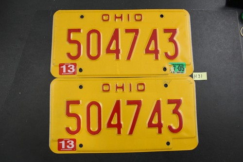 2004-2005 OHIO LICENSE PLATE - "DUI LICENSE PLATE" - 504743 - *PAIR* (H31