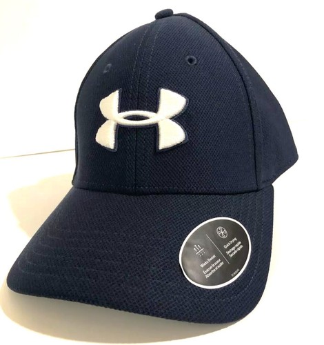 UNDER ARMOUR UA Blitzing 3 Stretch Fit Logo-Embroidered Cap Hat M/L Nvy/Gry NWT! - Afbeelding 9 van 19