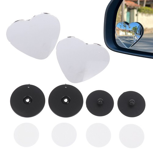 1 Pair Car Frameless Blind Spots Mirror Cute Heart Shape Side Mirror Rearview