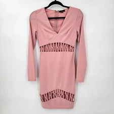 Privy Women’s Small V Neck Cut Out Knot Dress Club Cocktail Party Wedding