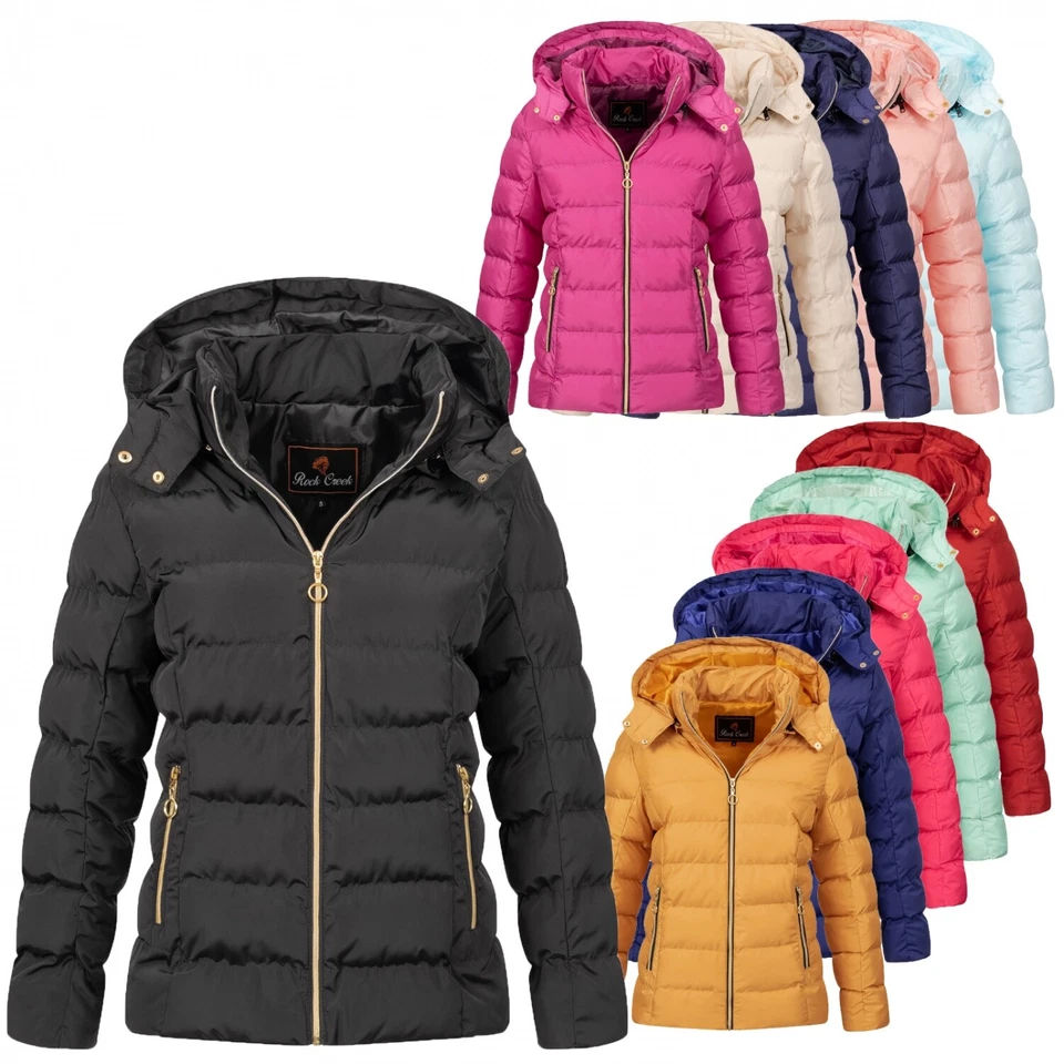 Rock Creek Damen Steppjacke Übergangsjacke mit Kapuze Winter Stepp Jacke D-489 - Bild 1 von 1
