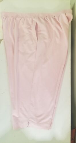 Alfred Dunner Athletic Capris Plus Sz 2X Pink Pockets Split Rhinestone Hem EUC