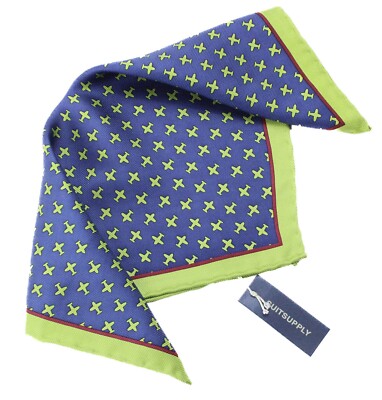 SUITSUPPLY Pochet Graphic Navy Taschentuch Herren ONE SIZE Pure Silk Square