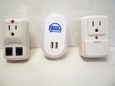 Lot of 3 Portable Surge Protectors AC, USB,  Phone Wall Plug-In "PRIME"  3 