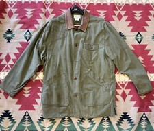 Vintage Banana Republic Safari Travel Company Green Coat Jacket Shell L Leather