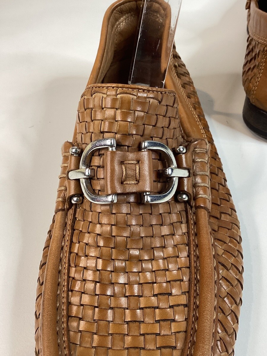 Donald J Pliner Nadim Woven Bit Loafers Tan Men display picture 1