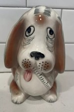"Termómetro jardinera vintage de cerámica para perros ponte bien pronto 6"" Basset Hound"