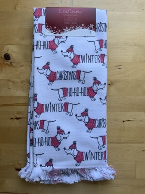 Dachshund Dog Christmas Holiday Kitchen Towel Set | eBay