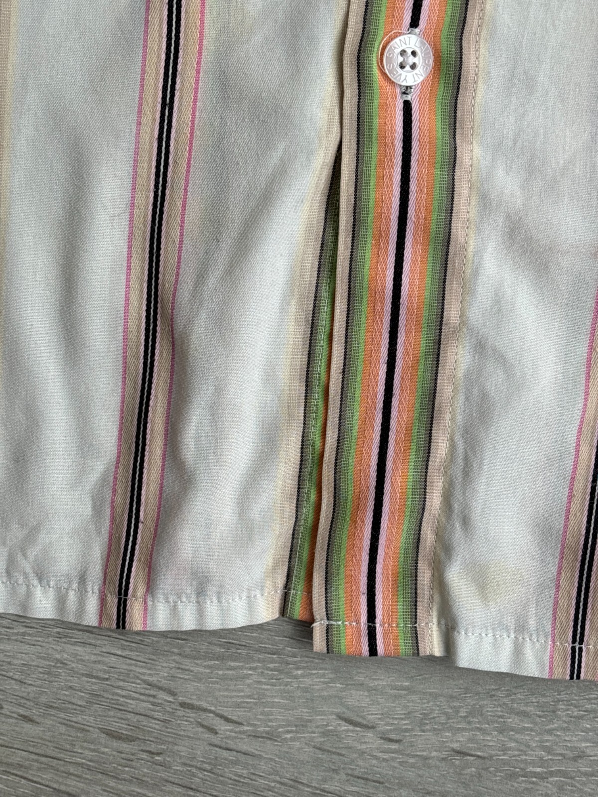 Camicia Yves Saint Laurent YSL a righe logo vintage rara retrò uomo taglia L large