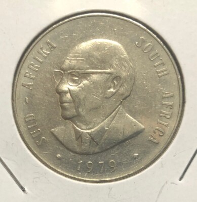 ￼1979 South Africa 50 Cents HIGH GRADE Coin -Nicolaas J. Diederichs-KM#103