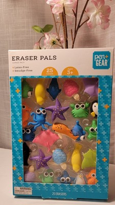 NEW pen gear Eraser Pals Sea Life 25 Count Latex and Smudge Free Ages 3+