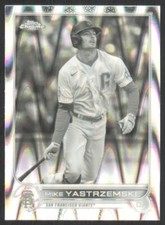 2022 Topps Chrome Sonic Black White RayWave Refractor Mike Yastrzemski #18