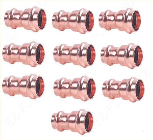 EZ-FLUID 3/4" x 1/2" Copper Press Reducer Coupling ProPress Fitting End (10)