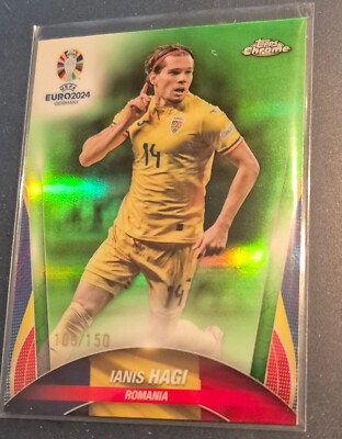 IANIS HAGI, RUMÄNIEN, NEON GREEN, LTD 109/150, Topps Chrome UEFA EURO 2024