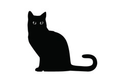 Cat Tail Up - Black Cat4 Die Cut Vinyl Decal 4-21 In Kitty Cat Outdoor Sticker