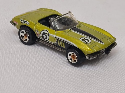 1999 Hot Wheels '65 Corvette Roadster Vintage # 5 Metallic Lime Green Loose HTF - Picture 4 of 9