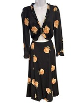 Reformation Black Romantic Floral Heidi Dress Small Whimsigoth Cottagecore