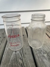 Vintage 4 oz. Evenflo Glass Baby Bottle And 4 oz. Hygeia Glass Bottle USA     