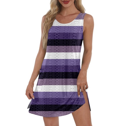 Women's Casual Sundress With Pockets Summer Boho Beach Dress T-Shirts Dress V - Picture 3 of 45